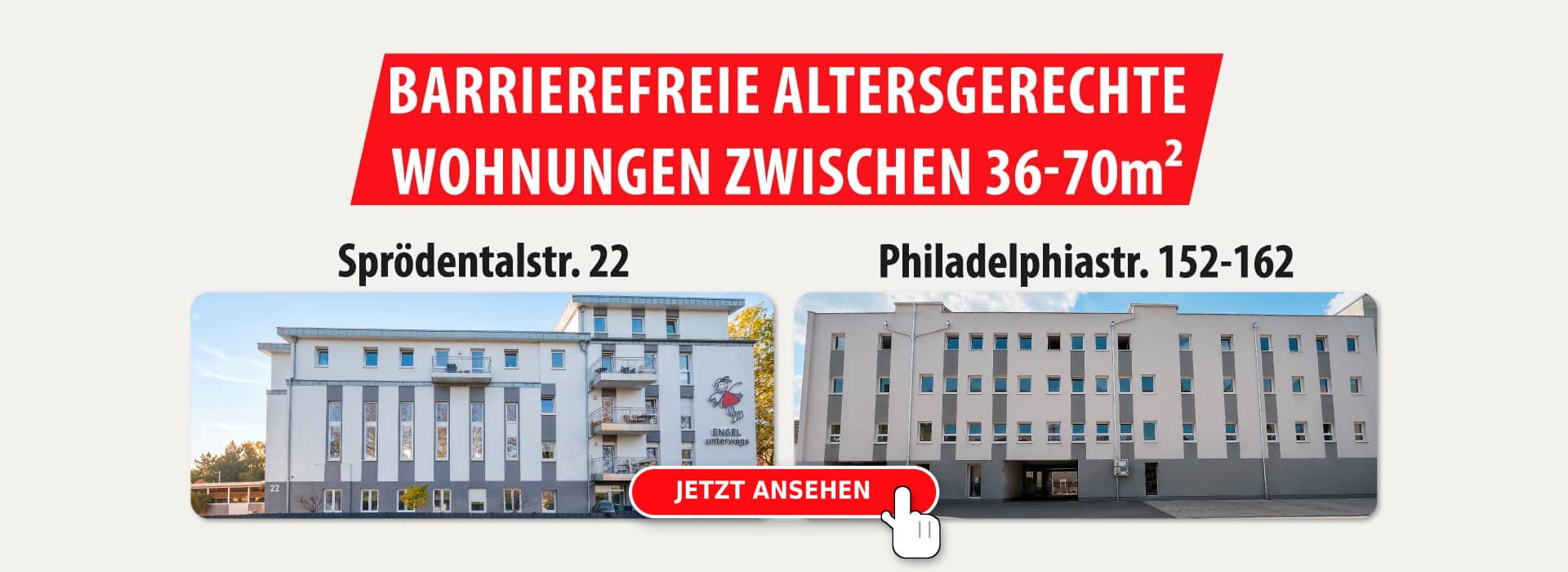 Barrierefreie altersgerechte Wohnungen zwischen 36–70 m²